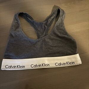 Calvin Klein Blue Bralette with White Logo Band